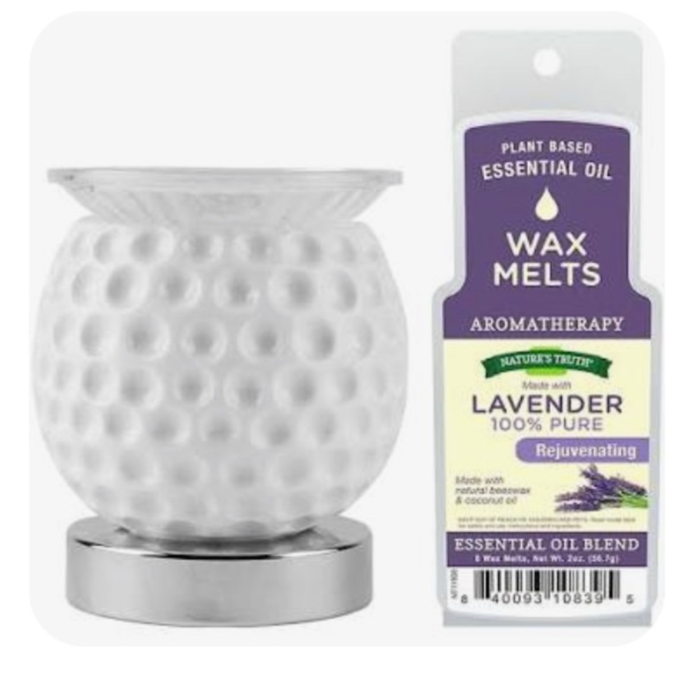 Nature’s Truth Aromatherapy Glass Wax Melter w/ Rejuvenating Lavender Wax Melts